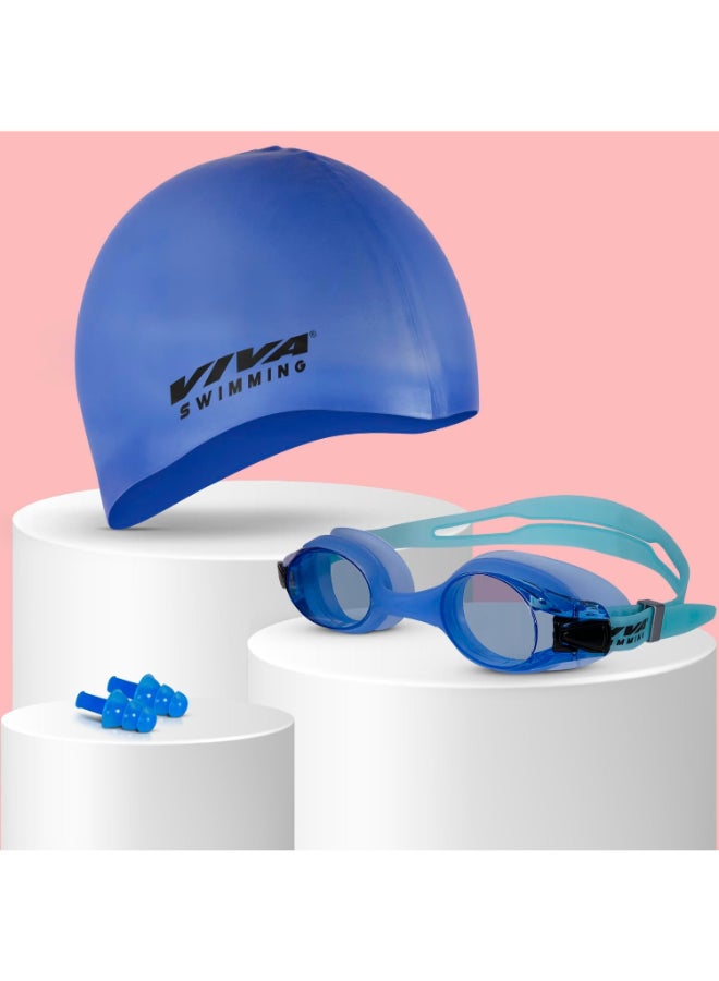VIVA SWIMMING Combo 704 Swimming Goggles & Swimming Cap, 2 Ear Plug Swimming Kit - Image 3